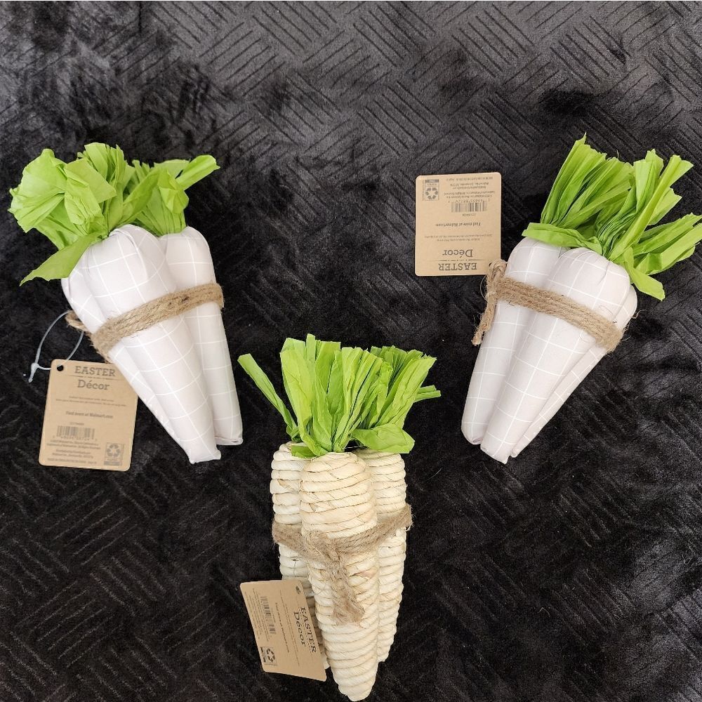 Nwt Easter 3 Sets Of 3 Carrots Home Decor Bundle
